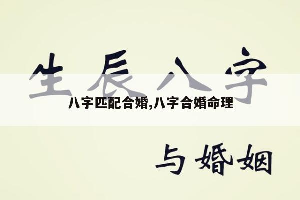 八字匹配合婚,八字合婚命理