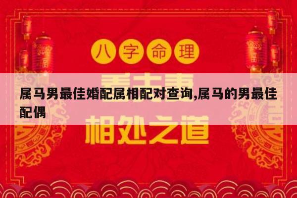 属马男最佳婚配属相配对查询,属马的男最佳配偶