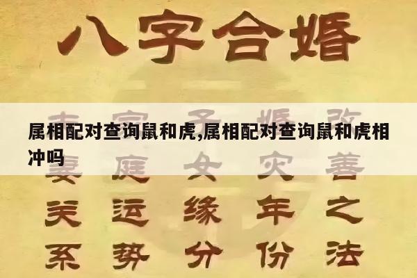 属相配对查询鼠和虎,属相配对查询鼠和虎相冲吗