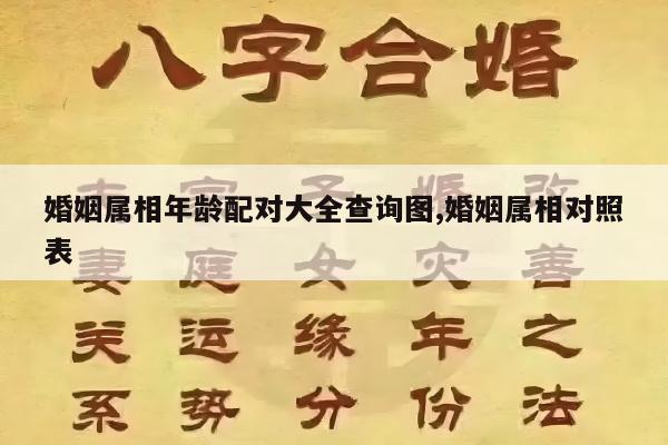 婚姻属相年龄配对大全查询图,婚姻属相对照表
