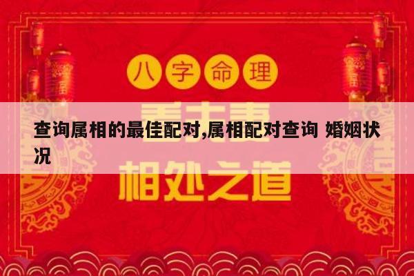 查询属相的最佳配对,属相配对查询 婚姻状况