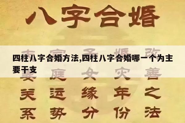 四柱八字合婚方法,四柱八字合婚哪一个为主要干支