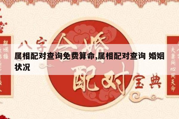 属相配对查询免费算命,属相配对查询 婚姻状况