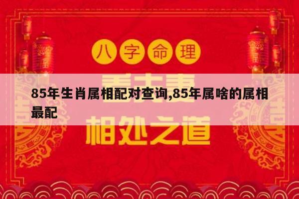 85年生肖属相配对查询,85年属啥的属相最配