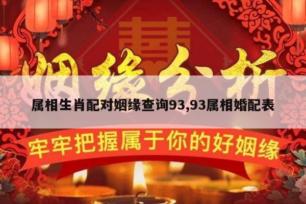 属相生肖配对姻缘查询93,93属相婚配表