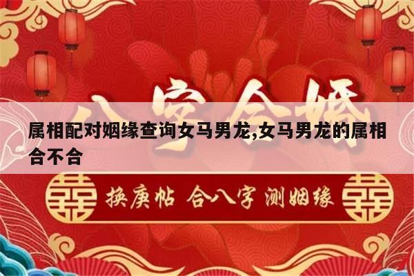 属相配对姻缘查询女马男龙,女马男龙的属相合不合