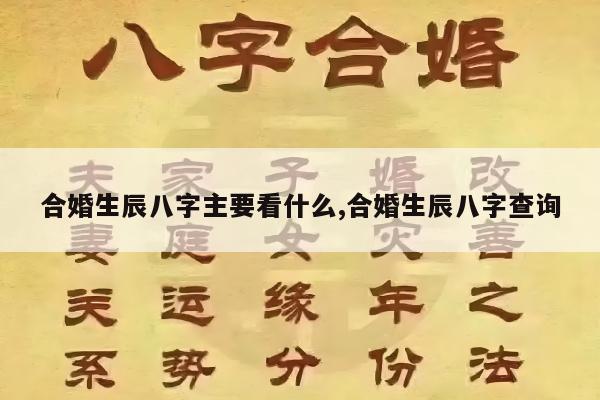 合婚生辰八字主要看什么,合婚生辰八字查询