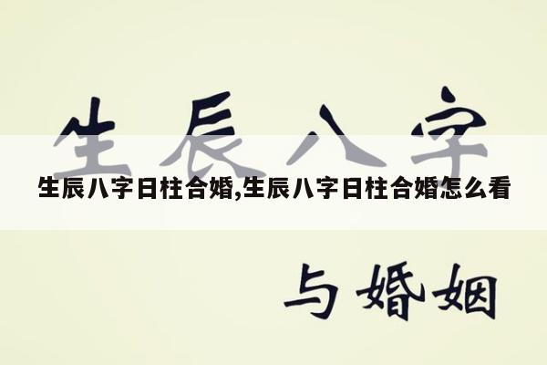 生辰八字日柱合婚,生辰八字日柱合婚怎么看