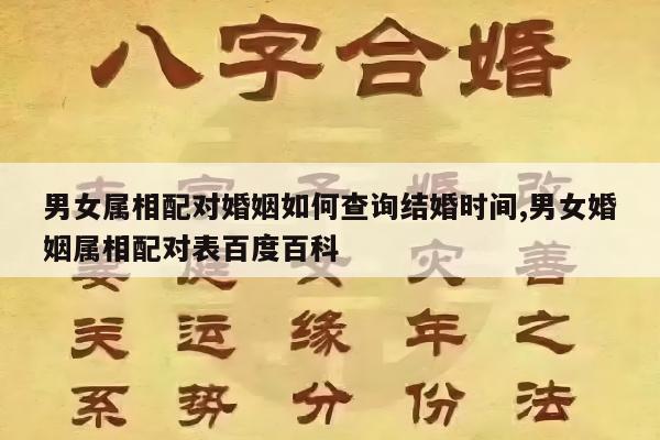 男女属相配对婚姻如何查询结婚时间,男女婚姻属相配对表百度百科