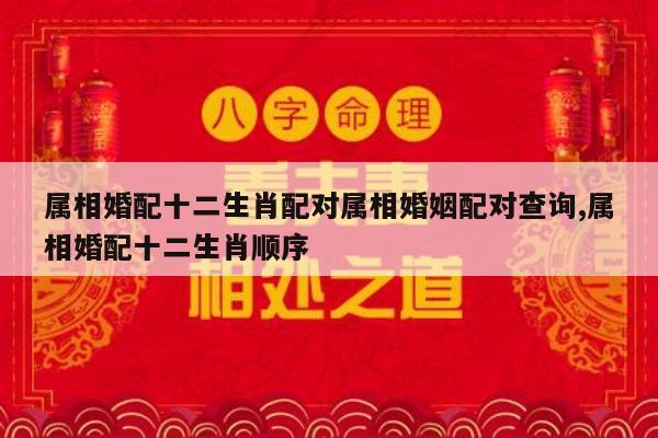 属相婚配十二生肖配对属相婚姻配对查询,属相婚配十二生肖顺序
