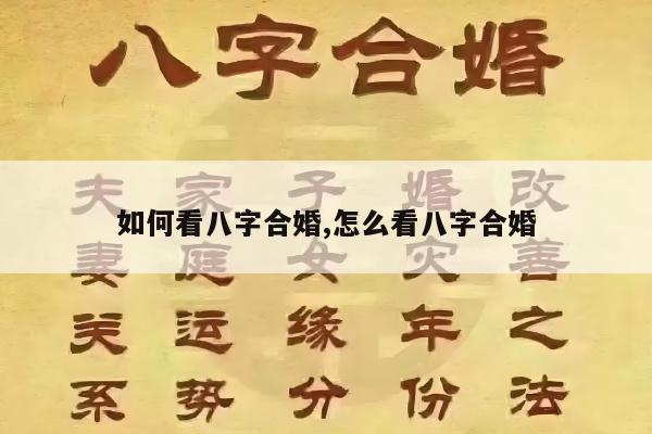 如何看八字合婚,怎么看八字合婚
