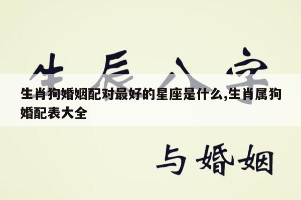 生肖狗婚姻配对最好的星座是什么,生肖属狗婚配表大全