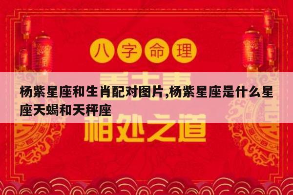 杨紫星座和生肖配对图片,杨紫星座是什么星座天蝎和天秤座