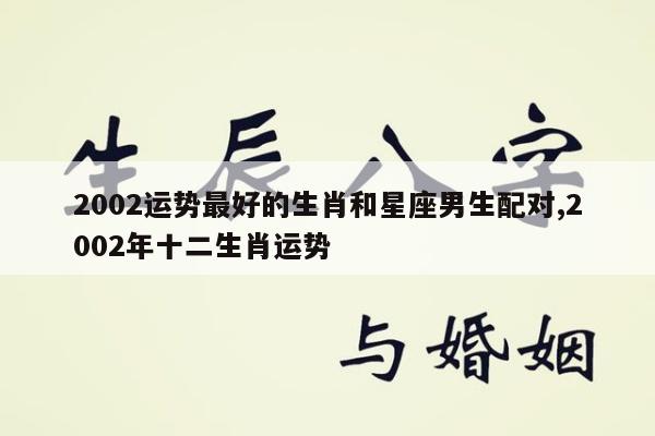 2002运势最好的生肖和星座男生配对,2002年十二生肖运势
