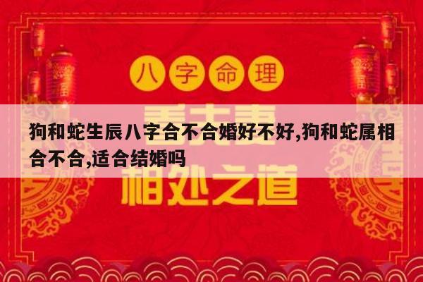 狗和蛇生辰八字合不合婚好不好,狗和蛇属相合不合,适合结婚吗